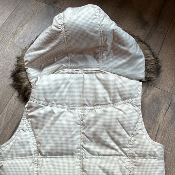 ❄️Goose DOWN Eddie Bauer Women’s Vest Fur Collar Removable Hood Small Puffer - Picture 13 of 13